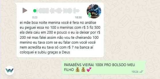 Depoimento real 1 enviado por integrante da comunidade da Sté Aviator