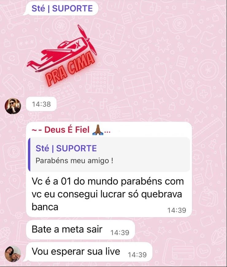 Depoimento real 8 enviado por integrante da comunidade da Sté Aviator