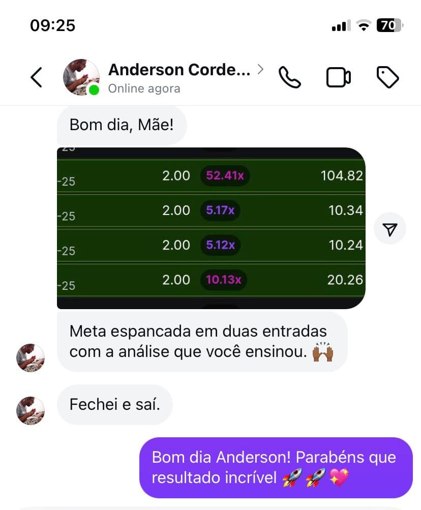 Depoimento real 33 enviado por integrante da comunidade da Sté Aviator