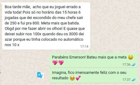 Depoimento real 35 enviado por integrante da comunidade da Sté Aviator